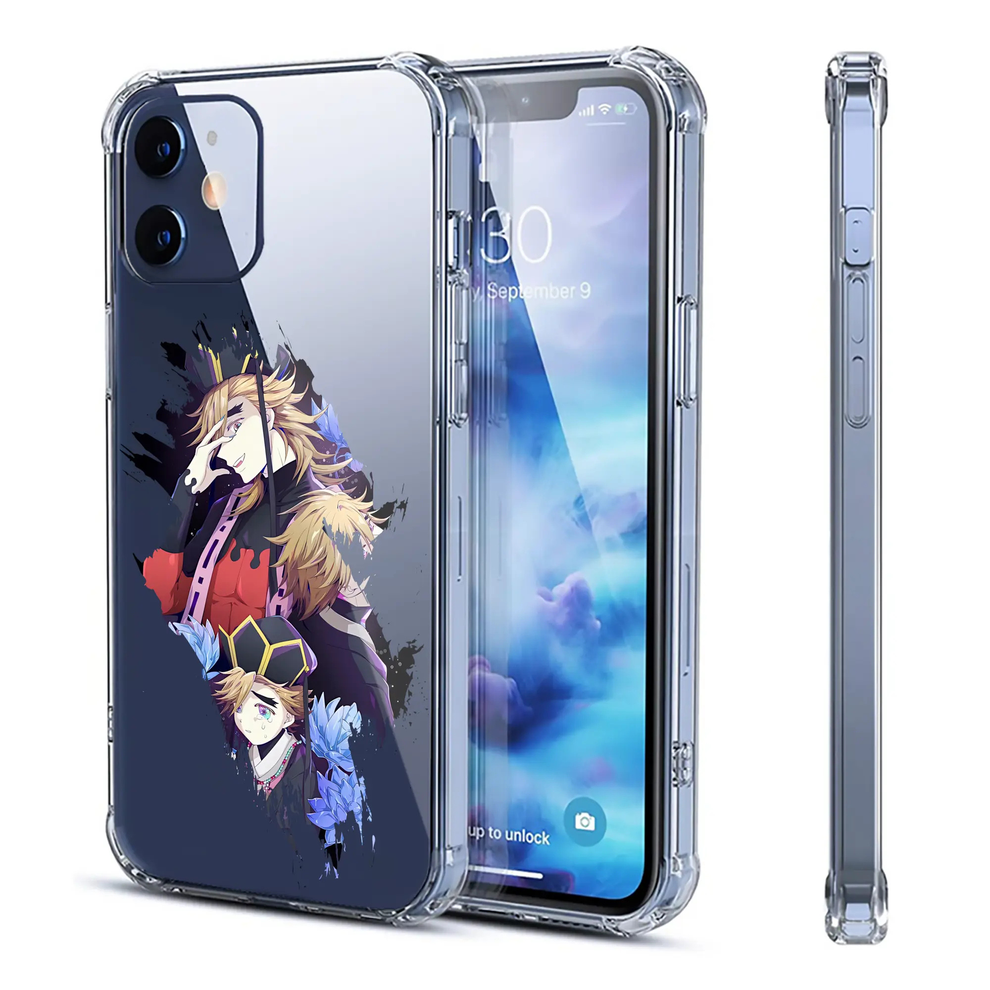 鬼滅の刃 グッズ,童磨 - IPhone 12シリーズ対応 ・ 透明スマホケース ・ クリアソフトケース ・ TPU素材 ・ 耐衝撃 ・ 高密着 ・ 防汚 防指紋 ・ 簡単着脱